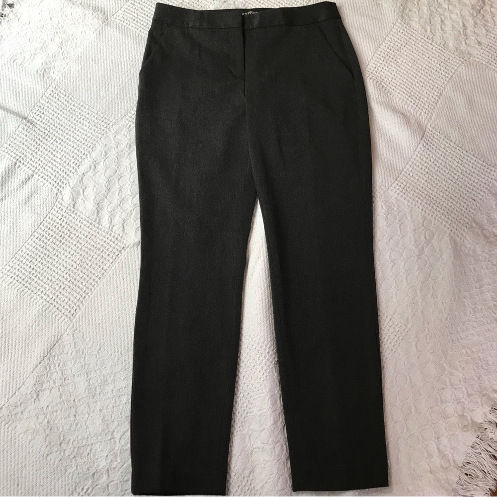 NWT Express ankle slacks dress pants mid rise 4 columnist charcoal office y2k